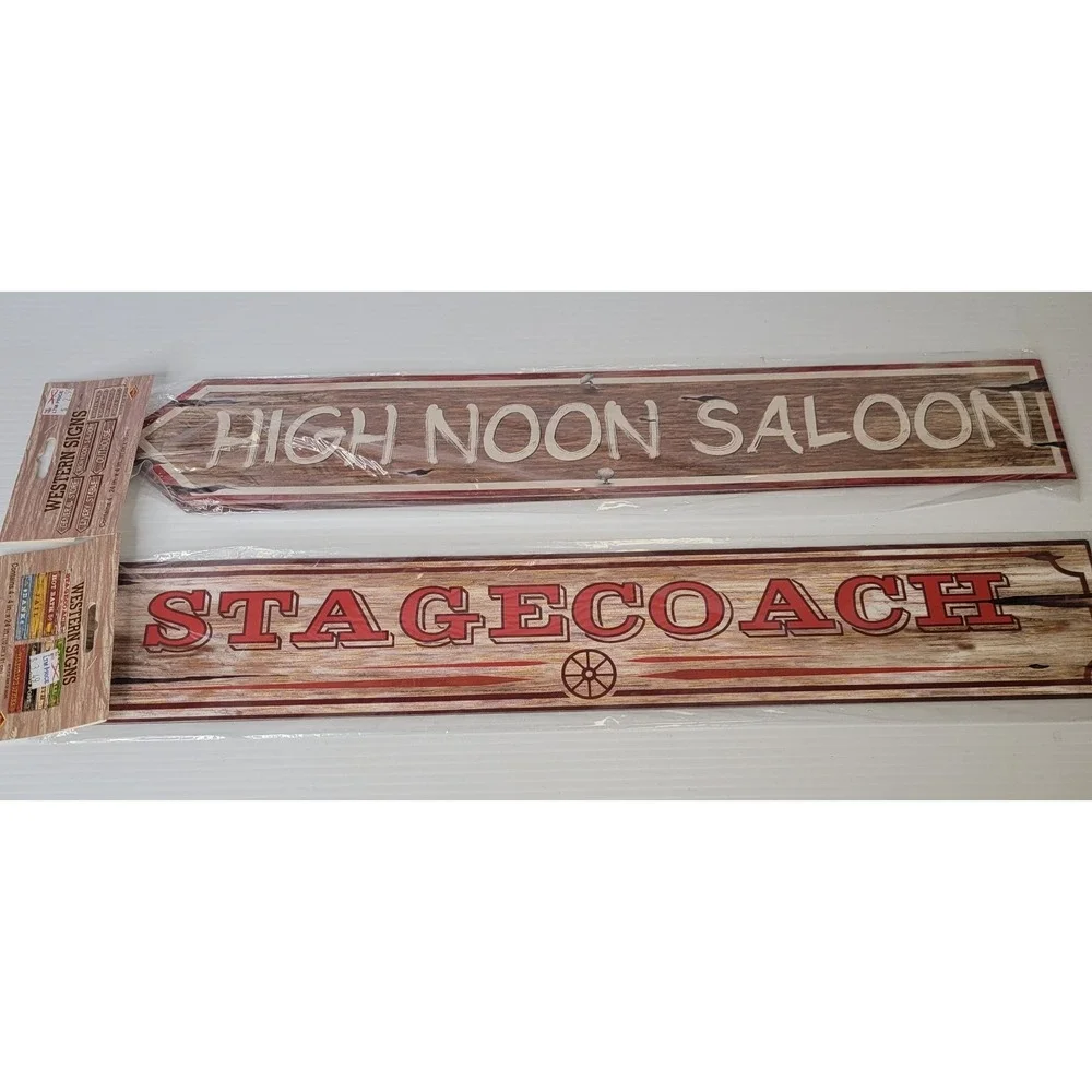 Wild West Western Cowboy Party Decorations Cactus Boots Signs Banner Cut Out NEW